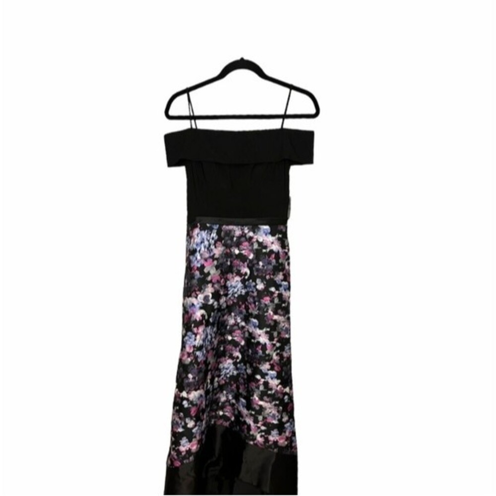 NWT Morgan and Co Cold Shoulder Mikado High/Low Hem Gown Size 5